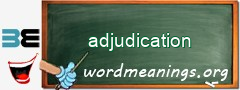 WordMeaning blackboard for adjudication